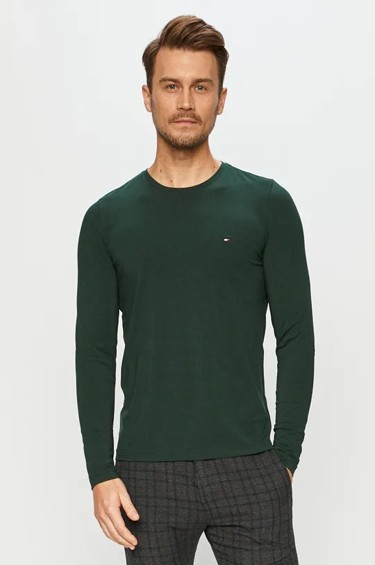 zelená Tommy Hilfiger - Tričko s dlhým rukávom Pánsky