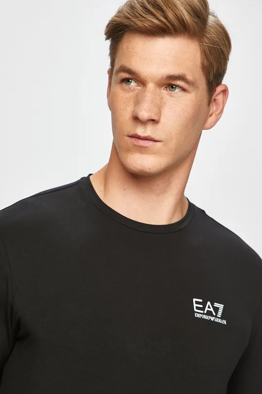 čierna EA7 Emporio Armani - Pánske tričko s dlhým rukávom