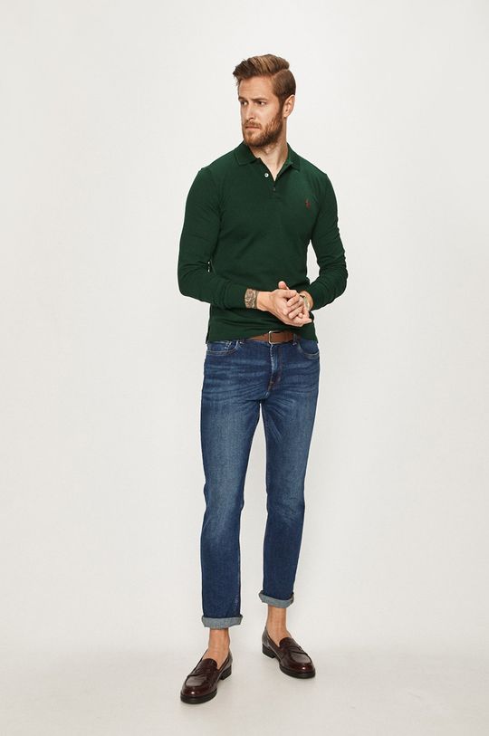 Polo Ralph Lauren - Pánske tričko s dlhým rukávom zelená