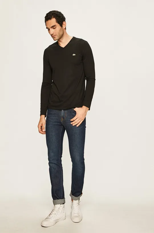 Lacoste - Pánske tričko s dlhým rukávom čierna