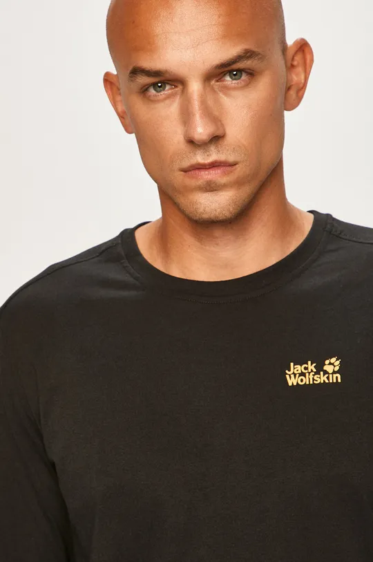 čierna Jack Wolfskin - Pánske tričko s dlhým rukávom
