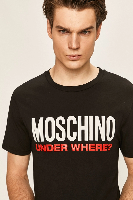 чорний Moschino Underwear - Піжамна футболка Чоловічий