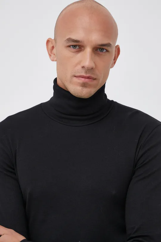 čierna Bavlnené tričko s dlhým rukávom Marc O'Polo