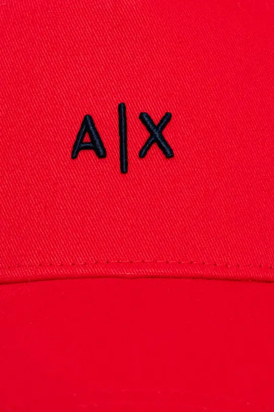 Armani Exchange czapka z daszkiem bawełniana czerwony