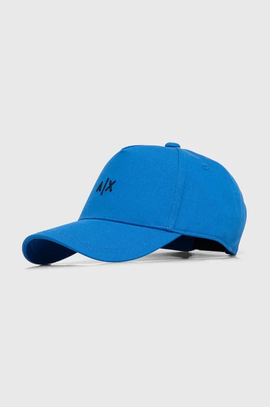 niebieski Armani Exchange czapka z daszkiem bawełniana Męski