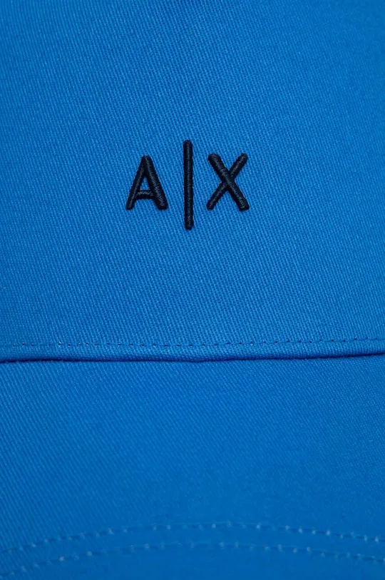 Armani Exchange czapka z daszkiem bawełniana niebieski