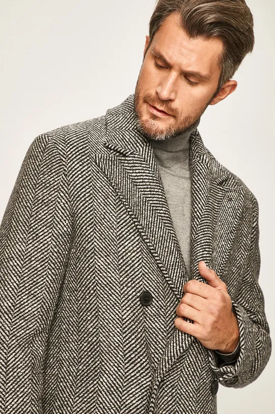 Calvin Klein - Kabát  Podšívka: 100% Viskóza Základná látka: 6% Akryl, 54% Bavlna, 8% Polyamid, 8% Polyester, 24% Vlna