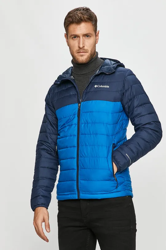 modrá Športová bunda Columbia Powder Lite Hooded Jkt Pánsky