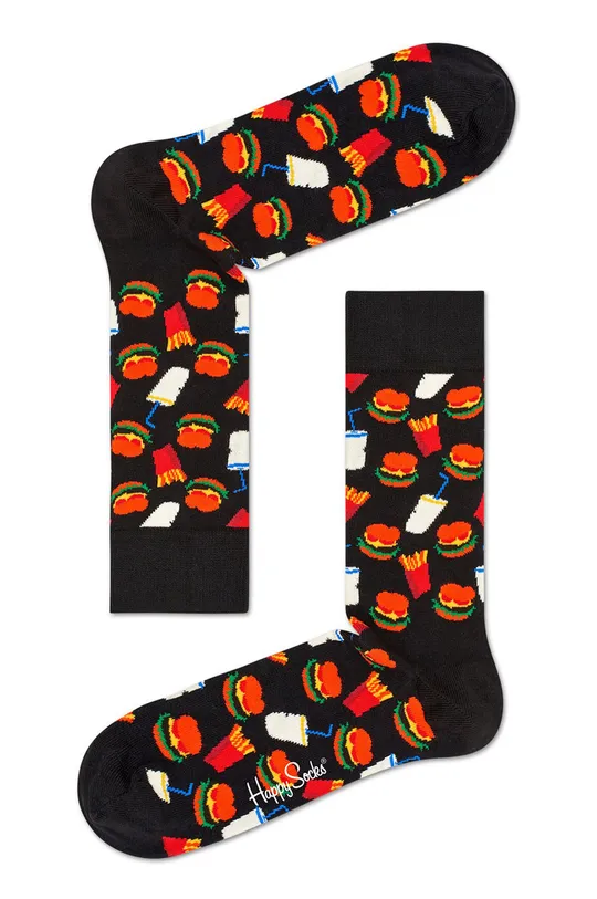 črna Happy Socks nogavice Hamburger Ženski