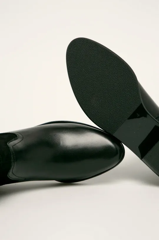 čierna Caprice - Kožené členkové topánky