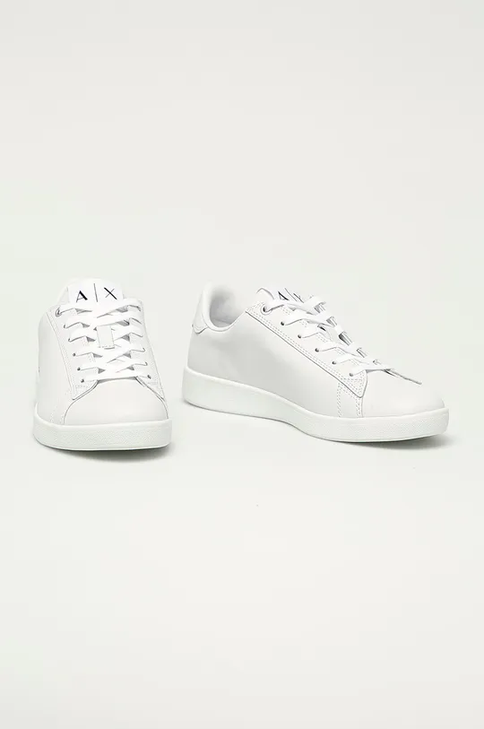 Armani Exchange - Kožená obuv biela