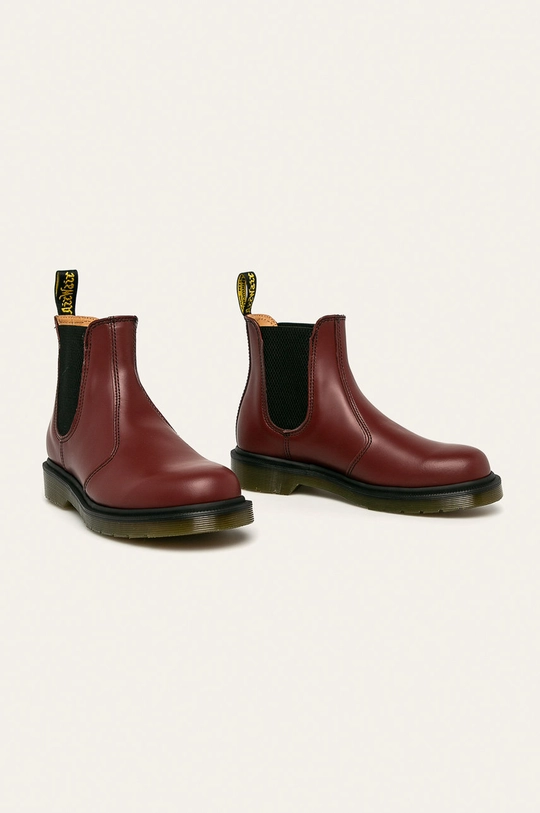 Dr Martens - Kožené topánky Chelsea burgundské