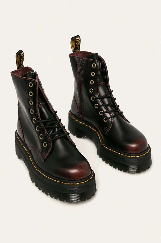 Dr. Martens - Workery skórzane bordowy