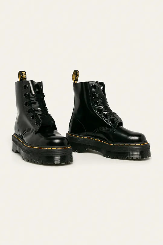 Kožené farmářky Dr. Martens Molly černá