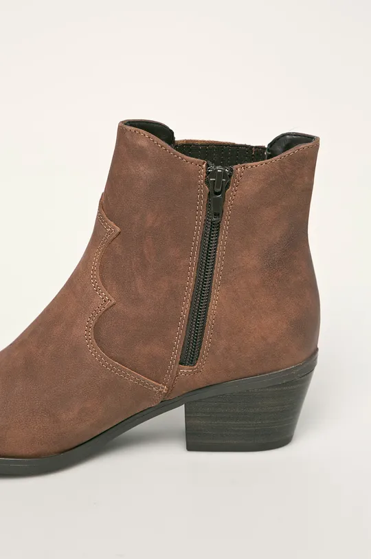 hnedá Tamaris - Kožené kovbojské topánky