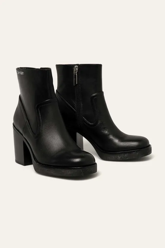 Calvin Klein - Кожаные ботинки чёрный