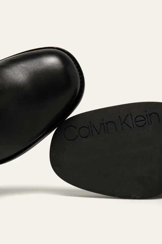 czarny Calvin Klein - Botki skórzane