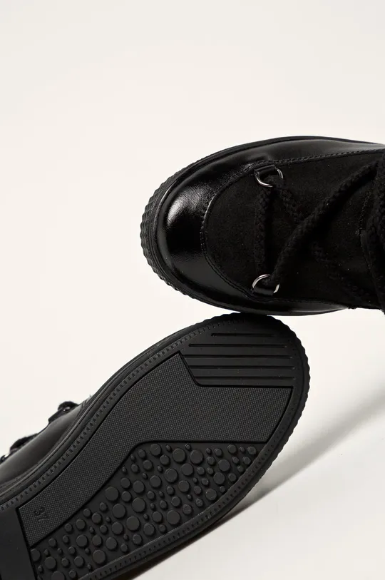 čierna Solo Femme - Kožené členkové topánky