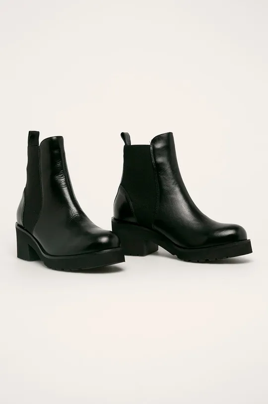 Solo Femme - Кожаные ботинки чёрный