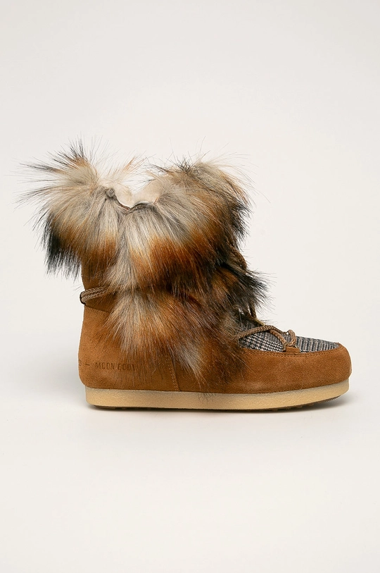 hnedá Moon Boot - Snehule Far Side High Faux Fox Fur Dámsky