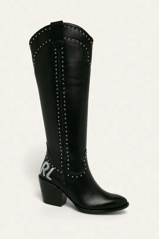 чорний Karl Lagerfeld - Шкіряні чоботи Жіночий