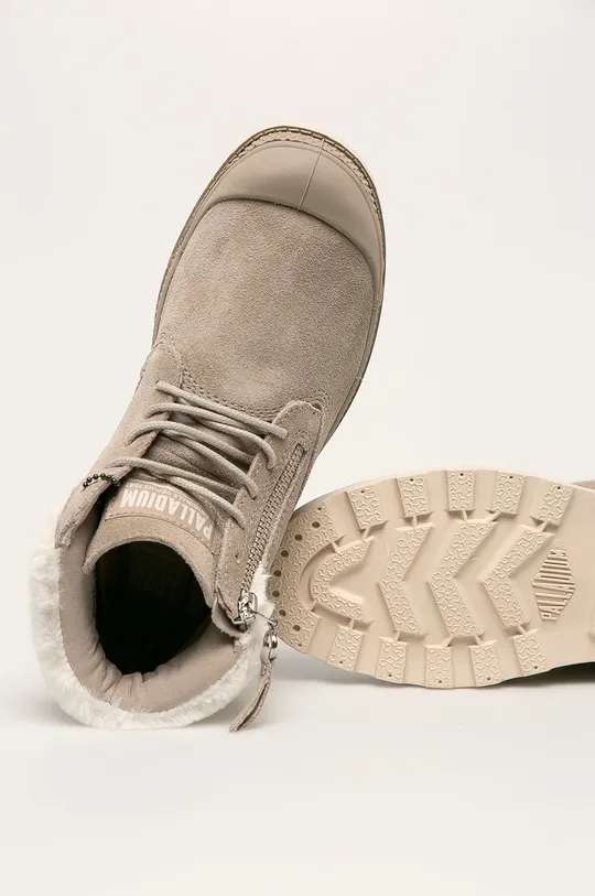 sivá Palladium - Kožené členkové topánky