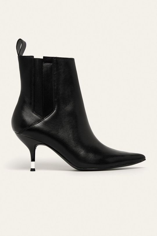 čierna Calvin Klein - Kožené členkové topánky Dámsky