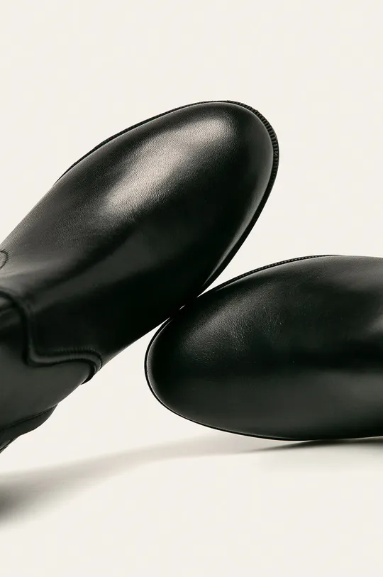 čierna Geox - Kožené členkové topánky
