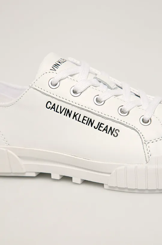 biela Calvin Klein Jeans - Kožené tenisky