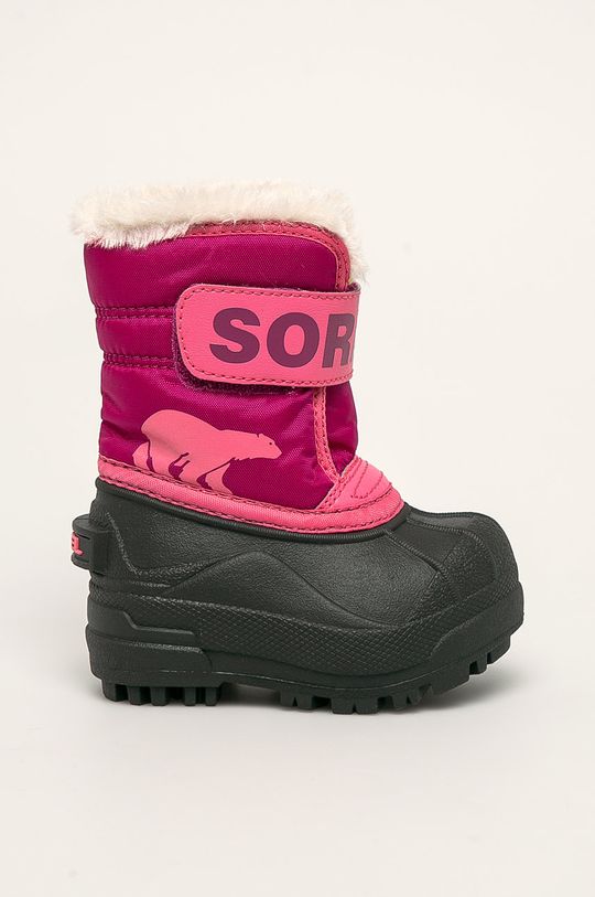 ostry różowy Sorel - Śniegowce dziecięce Toddler Snow Commander Dziewczęcy
