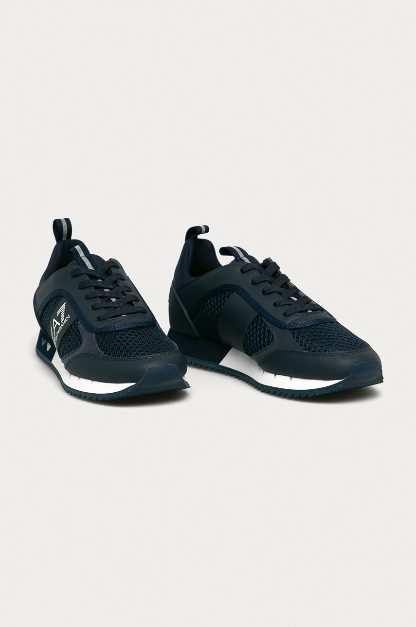 Emporio Armani Sneakers Uomo X8X027 XK050, Intrecciate Nere, Modello EA7, Scarpe Sportive Di Lusso