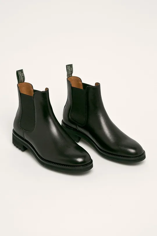 Polo Ralph Lauren - Δερμάτινες μπότες Τσέλσι μαύρο