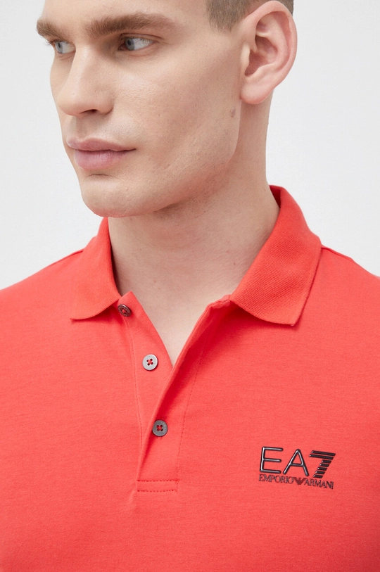 pomarańczowy EA7 Emporio Armani polo Męski