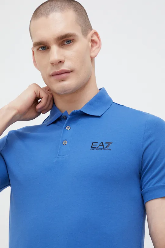 modrá EA7 Emporio Armani Polo tričko Pánsky
