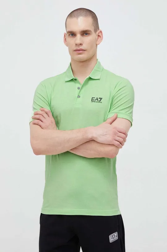 zelená EA7 Emporio Armani Polo tričko Pánsky