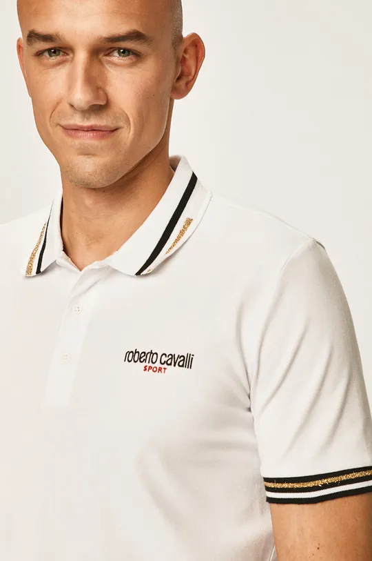 biela Roberto Cavalli Sport - Pánske polo tričko