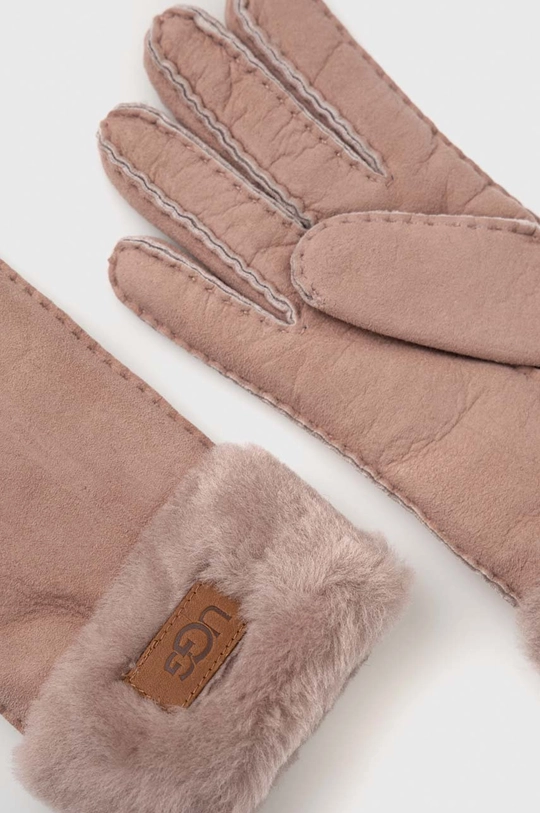 Замшевые перчатки UGG розовый