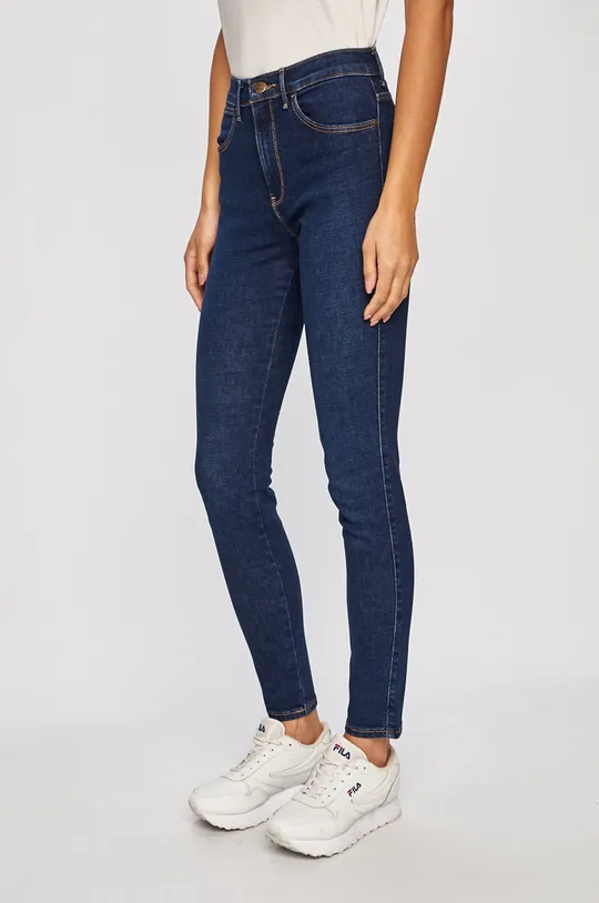 granatowy Wrangler jeansy High Rise Skinny Night Blue Damski