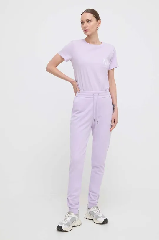 Armani Exchange nohavice fialová