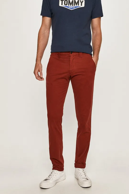 červená Tommy Jeans - Nohavice DM0DM06518 Pánsky