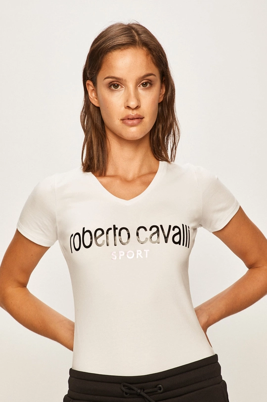 biały Roberto Cavalli Sport - T-shirt Damski