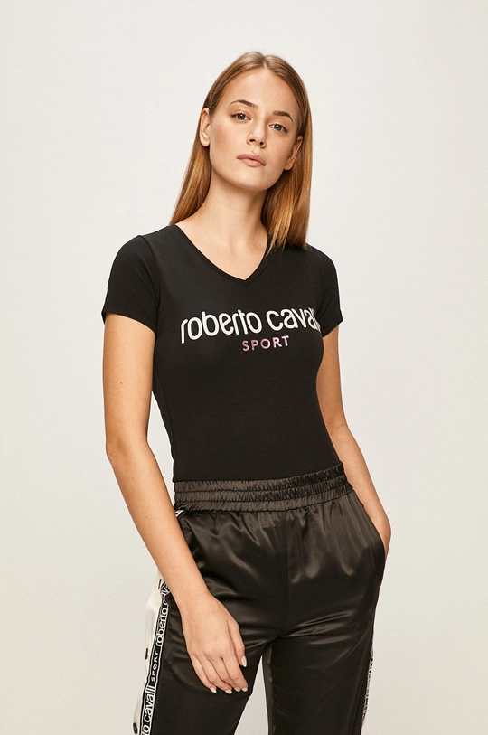 czarny Roberto Cavalli Sport - T-shirt Damski