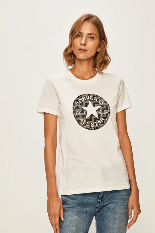 biały Converse - T-shirt Damski
