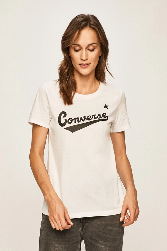 biały Converse - T-shirt