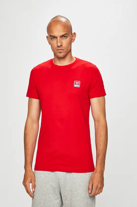 červená Diesel - Pánske tričko Pánsky