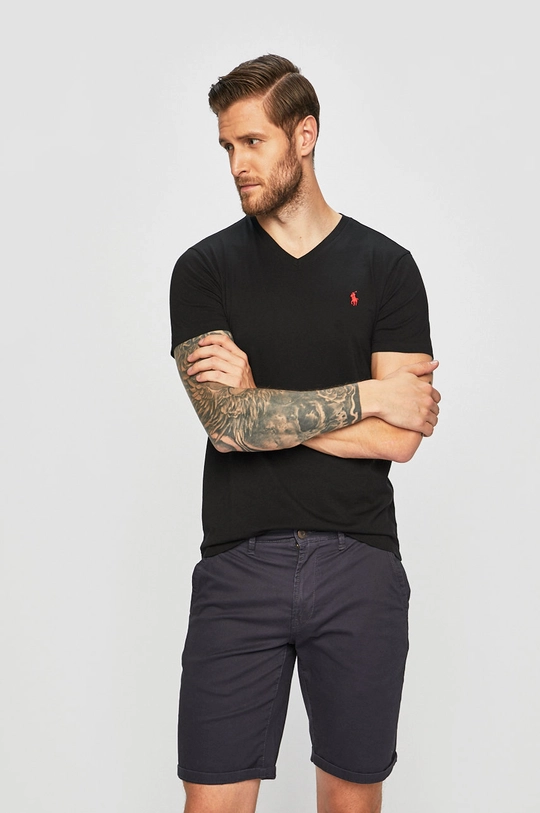 czarny Polo Ralph Lauren - T-shirt 710671453010 Męski