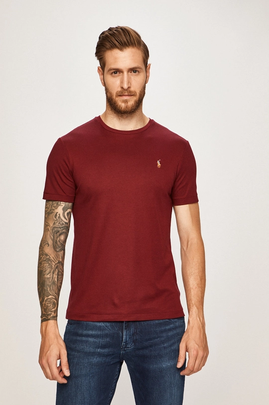 bordowy Polo Ralph Lauren - T-shirt 710740727014 Męski