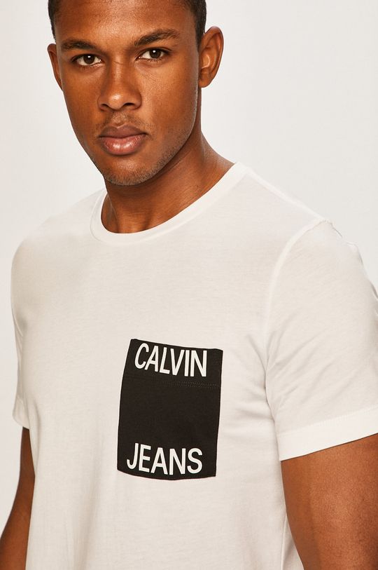 biela Calvin Klein Jeans - Pánske tričko Pánsky