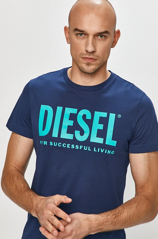 granatowy Diesel T-shirt Męski