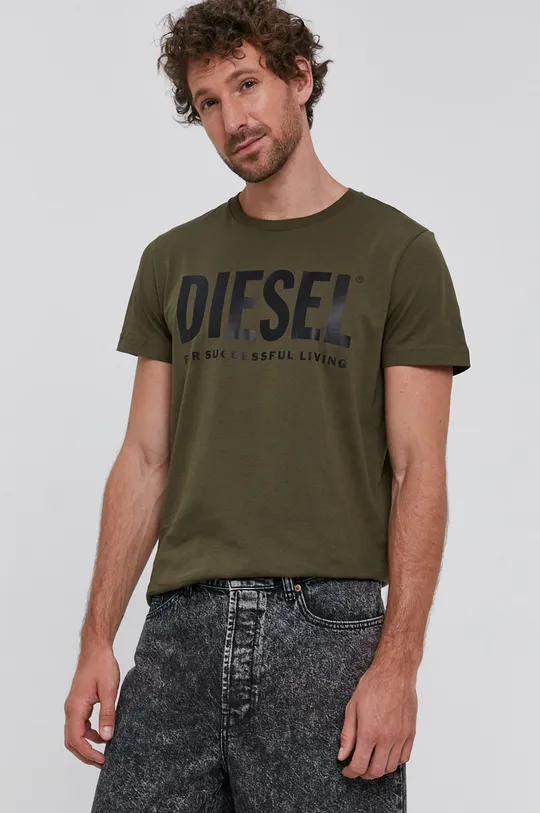 zielony Diesel T-shirt Męski